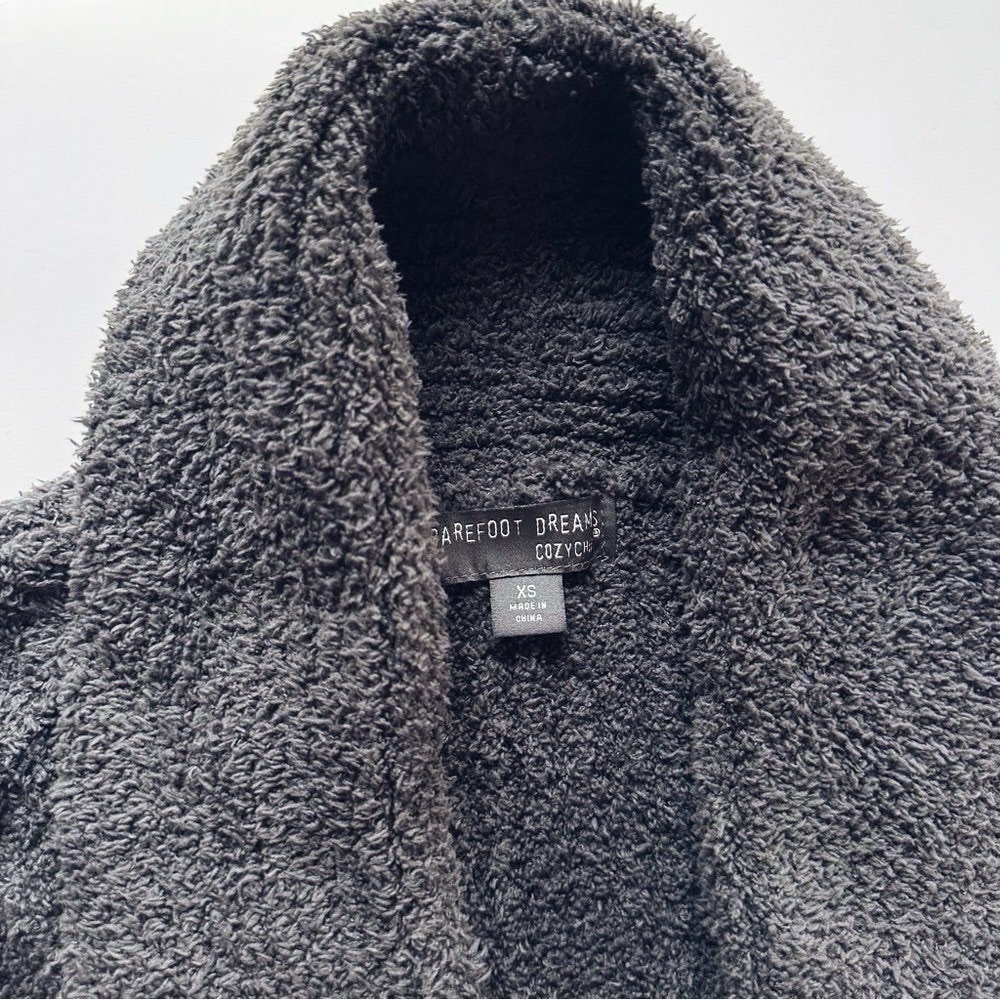 Barefoot Dreams Cozychic Open Knit Cardigan Sweater Dark Gray size XS - Picture 5 of 6